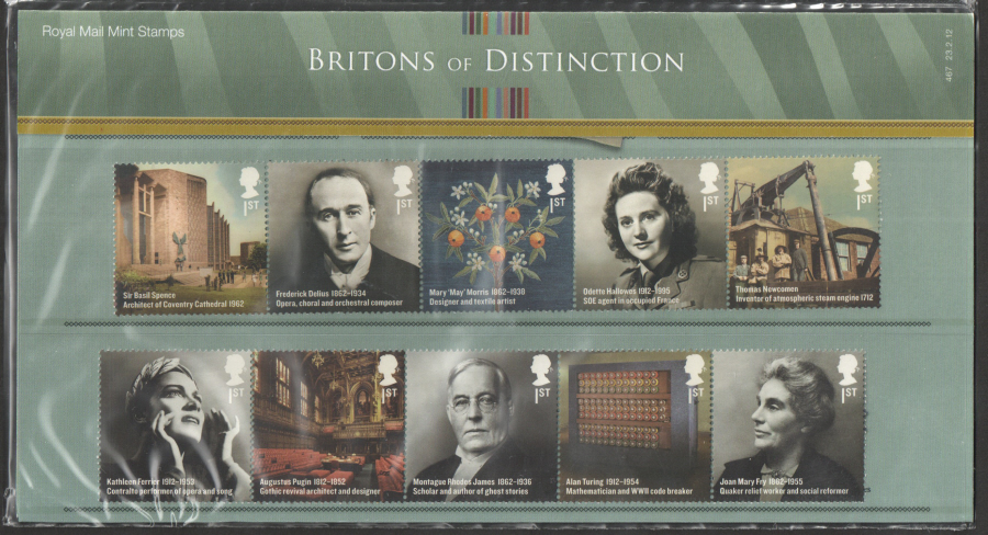 (image for) 2012 Britons of Distinction Presentation Pack 467 - Click Image to Close